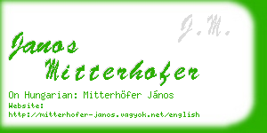 janos mitterhofer business card