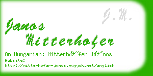 janos mitterhofer business card